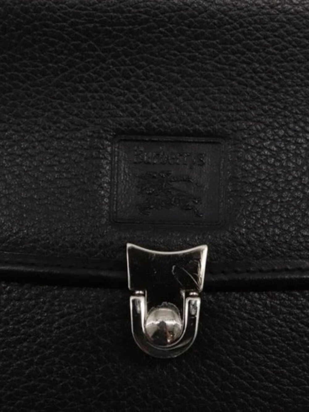 Burberrys Hand Bag Leather 2way Black Silver Auth - Picture 12 of 16